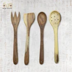 Wooden Spoon Set with Holder - Image 2
