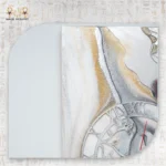 Resin Wall Clock with Reflective Stone Art - Image 3