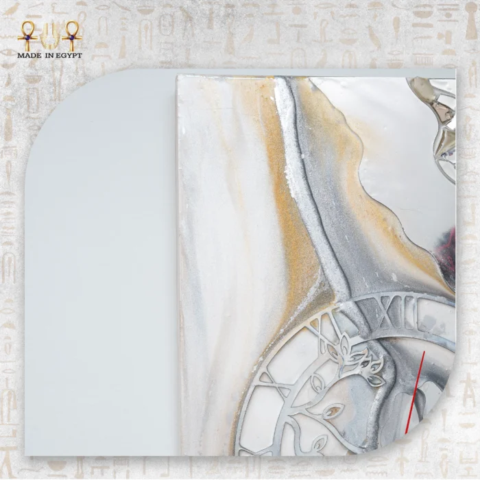 Resin Wall Clock with Reflective Stone Art - Image 3