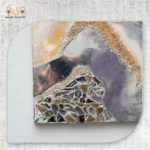 Resin Wall Clock with Reflective Stone Art - Image 2