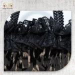 Black Evening Palm Weave Bag - Image 4