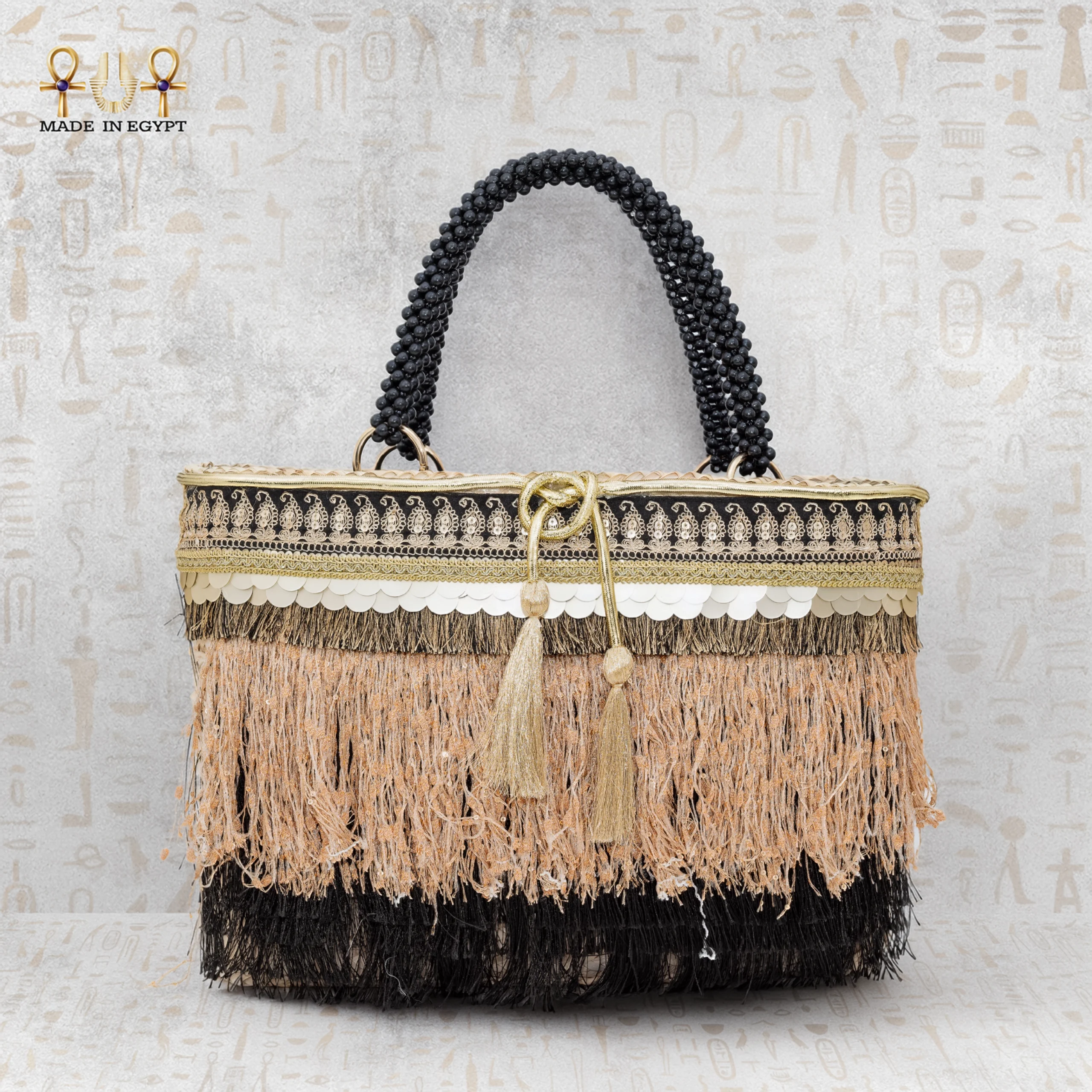 Indian Charm Fringe Tote@5A Indian Charm Fringe Tote - Image 1