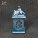 Small Decorative Wooden Lantern – Petrol Blue - Image 2