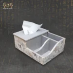 ⁦Decorative Wooden Tissue Box with Remote & Mobile Organizer⁩ - الصورة ⁦2⁩