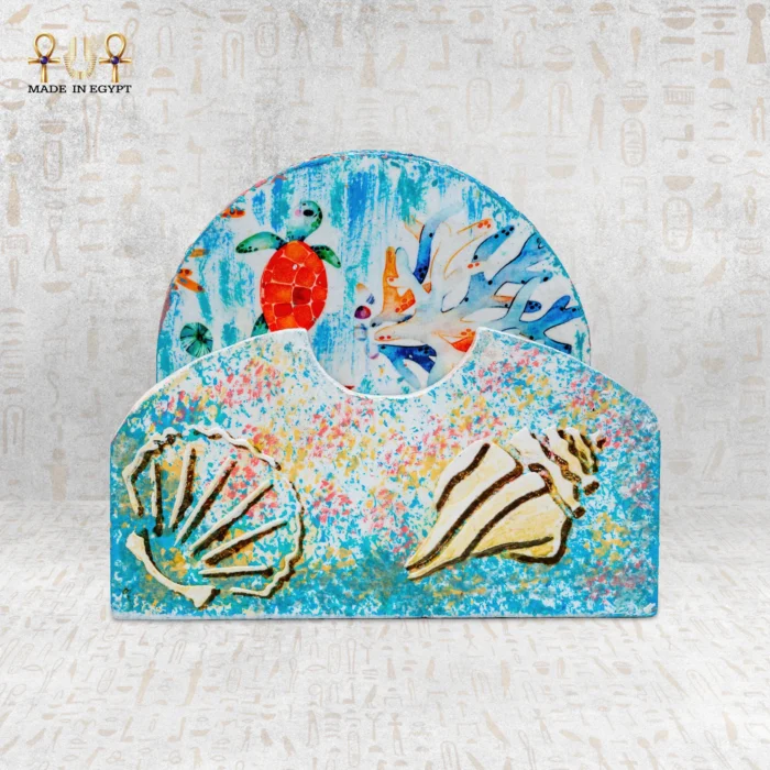 ⁦Summer Sea Round Coasters Set⁩ - الصورة ⁦2⁩