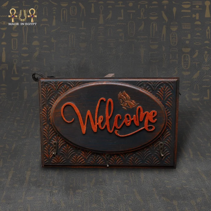 ⁦دلايه مفاتيح ترحيب كلاسيك – Welcome المستطيلة⁩ - الصورة ⁦1⁩