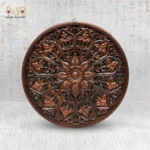 Round Carved Wooden Wall Frame