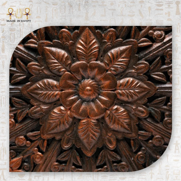 Round Carved Wooden Wall Frame - Image 2