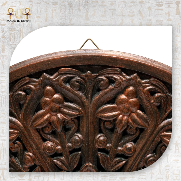 Round Carved Wooden Wall Frame - Image 3