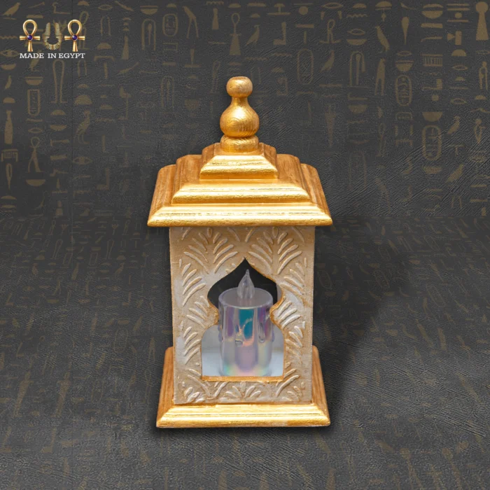 Golden Nights Wooden Lantern - Image 1