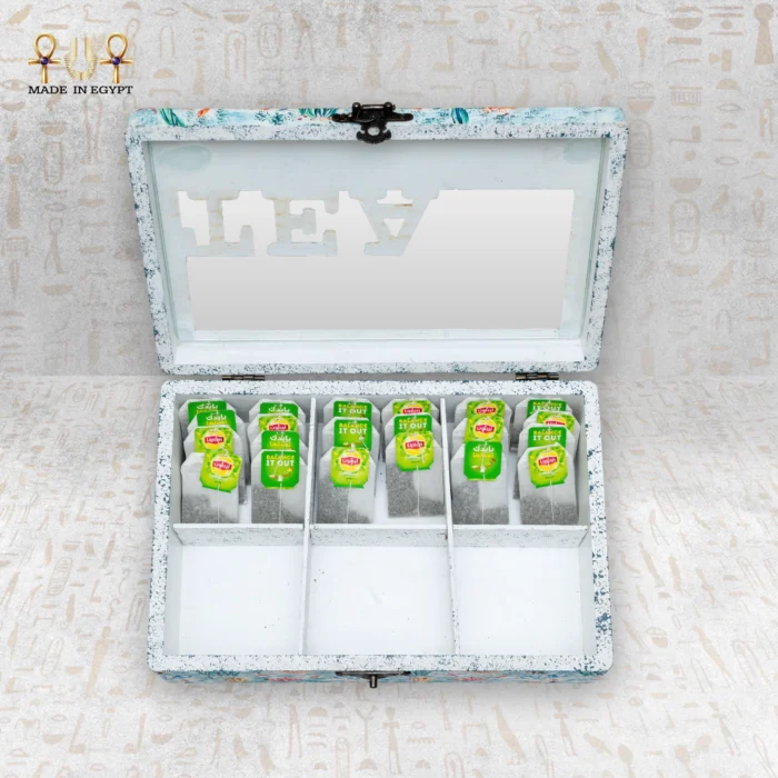 ⁦بوكس شاي سي بريز بغطاء زجاج – 6 أقسام متحركة⁩ - الصورة ⁦2⁩