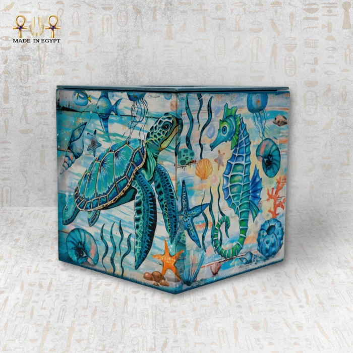 Sea Life Wooden Tissue Box - Image 6