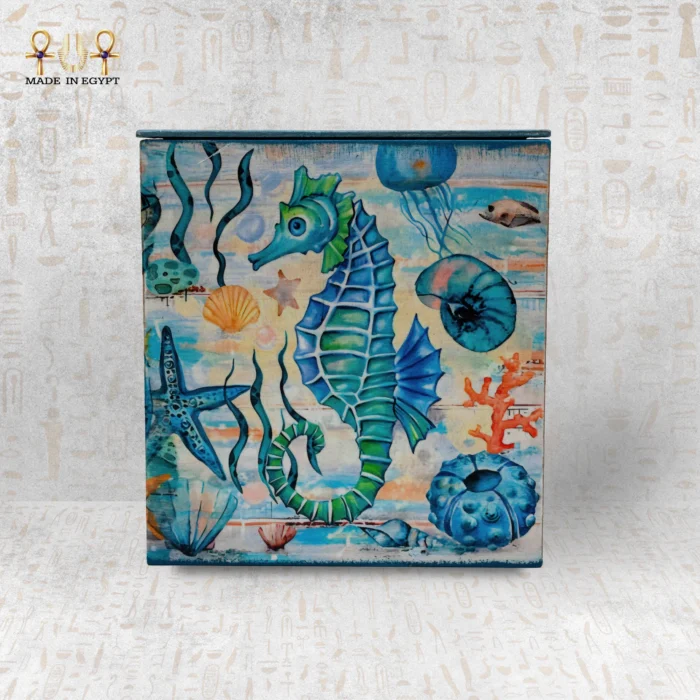 Sea Life Wooden Tissue Box - Image 4