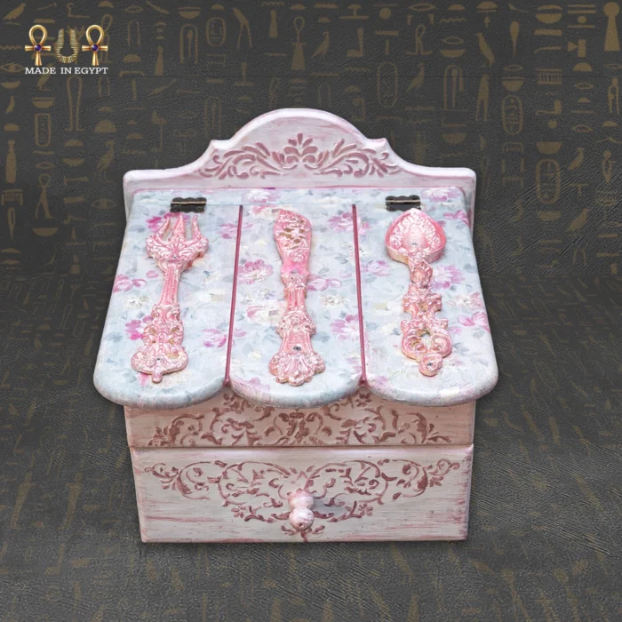 ⁦منظم أدوات المائدة فينتاج روز – بتصميم كلاسيكي فاخر مع درج⁩ - الصورة ⁦5⁩