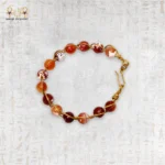 ⁦Yellow Brass Wire Braided Bracelet with Brown Agate Stones⁩ - الصورة ⁦4⁩