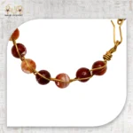 ⁦Yellow Brass Wire Braided Bracelet with Brown Agate Stones⁩ - الصورة ⁦3⁩