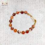 Yellow Brass Wire Braided Bracelet with Brown Agate Stones