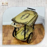 Classic Marquetry Serving Cart - Image 2