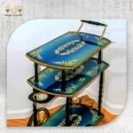 Classic Marquetry Serving Cart – Royal Blue