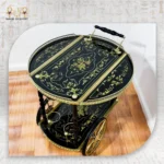 Classic Marquetry Serving Cart – Royal Black