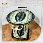 Classic Marquetry Serving Cart – Elegant Off White