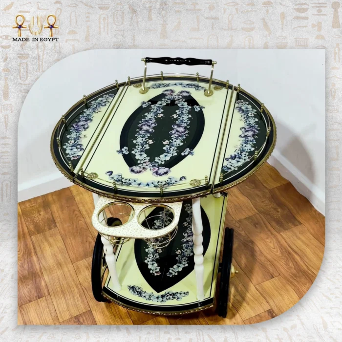 Elegant Ivory Serving Trolley - Image 1