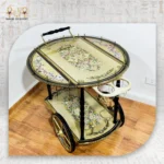 Classic Marquetry Serving Cart – Light Yellow
