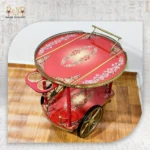 Classic Marquetry Serving Cart – Royal Red