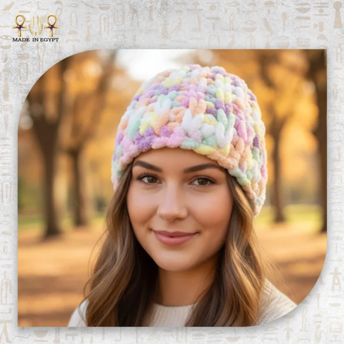 Luxury Pastel Puffy Winter Beanie - Image 1