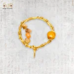 Yellow Brass Wire Pendant Inlaid with Agate