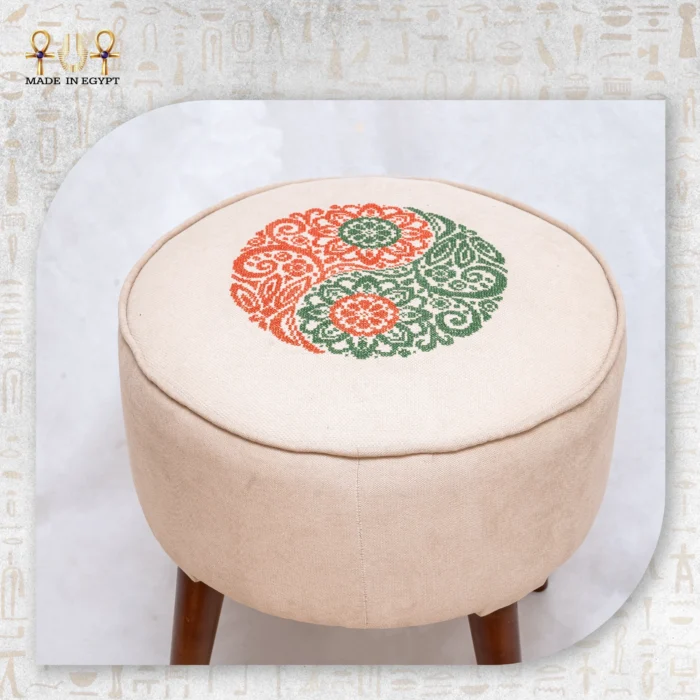 Handmade Fabric Accent Stool - Image 2