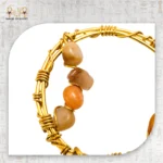 Yellow Brass Wire Pendant Inlaid with Agate - Image 2