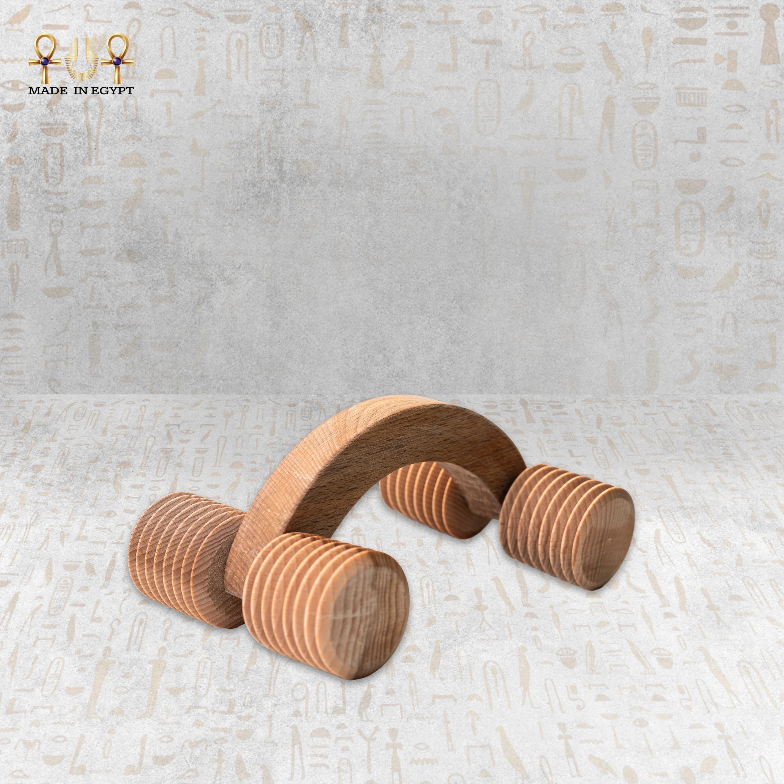 @21B Curved Wooden Quad Roller Massager المدلك الخشبي القوسي بأربع بكرات مسننة - الصورة 1
