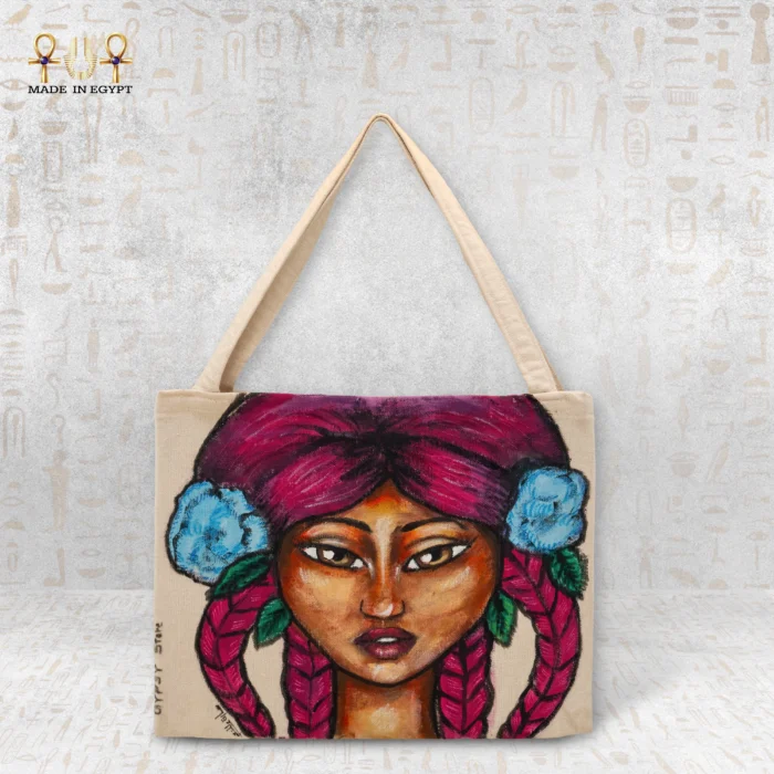 ⁦شنطة قماش فتاة الزهور⁩ - الصورة ⁦1⁩