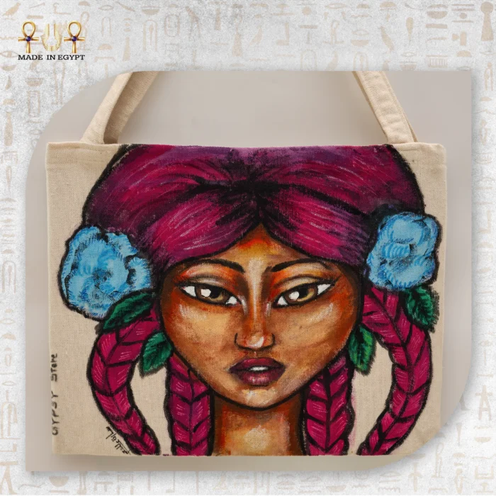 ⁦شنطة قماش فتاة الزهور⁩ - الصورة ⁦2⁩