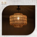 Natural Burlap Boho Pendant Lamp
