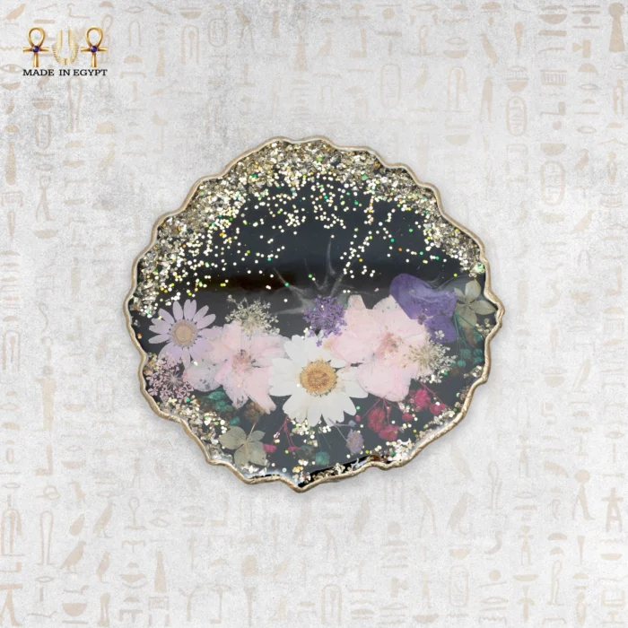 Sparkling Floral Resin Coaster - Image 1