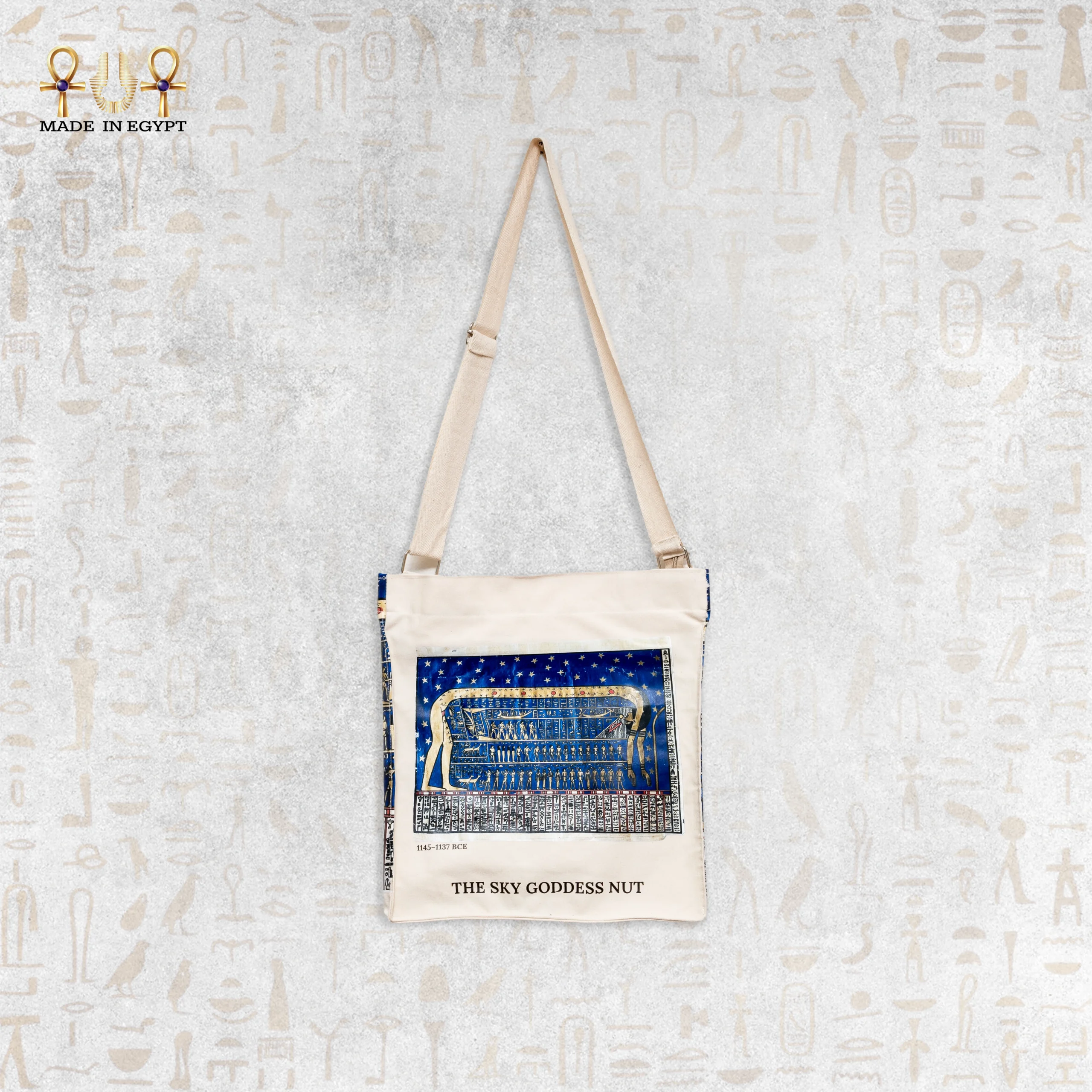 @2ANut Sky Goddess Canvas Tote حقيبة الإلهة نوت – سماء مصر - الصورة 1