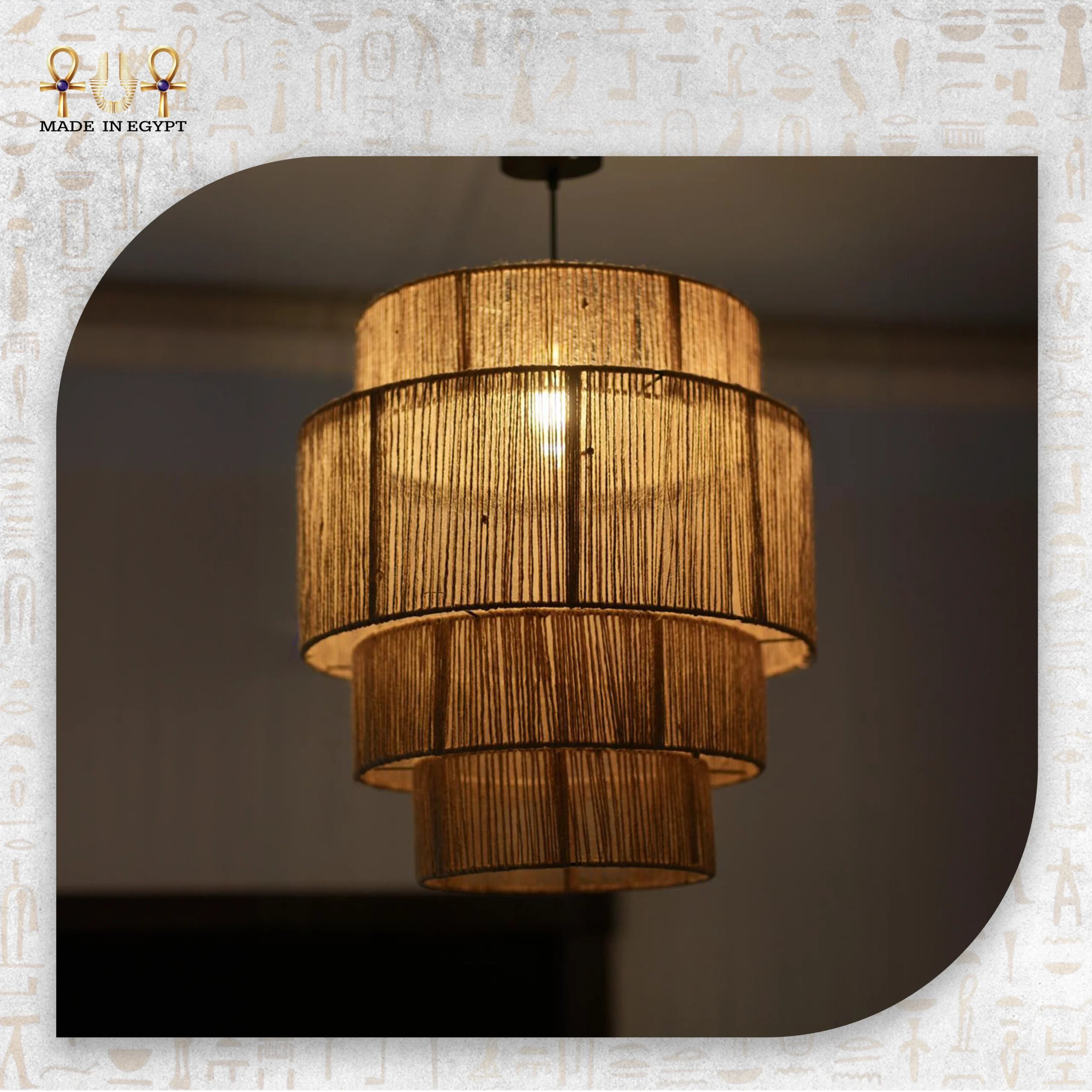 @3A Natural Jute Round Pendant Lamp Natural Jute Round Pendant Lamp - Image 1