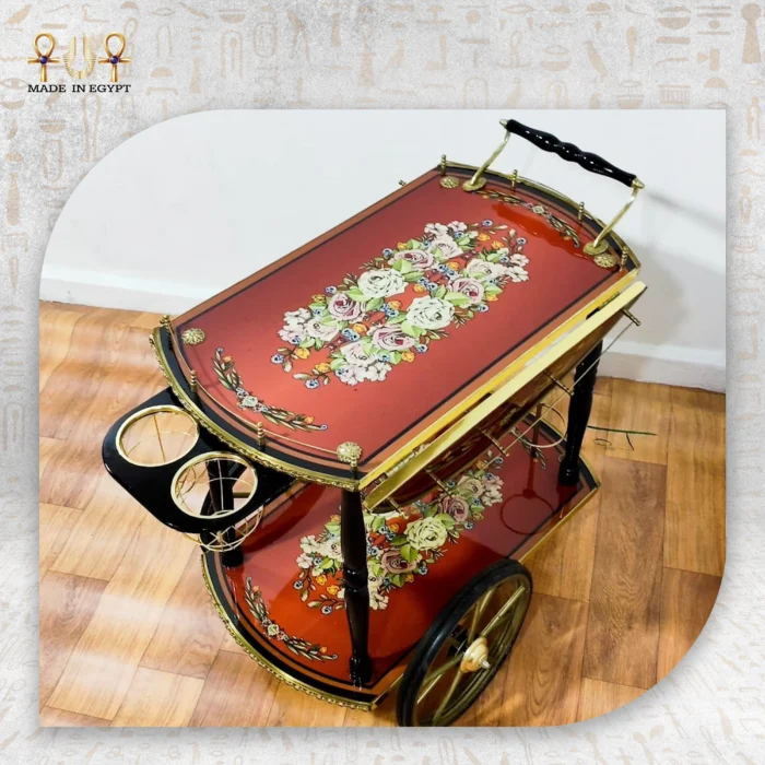 Royal Bloom Round Serving Cart - Image 2