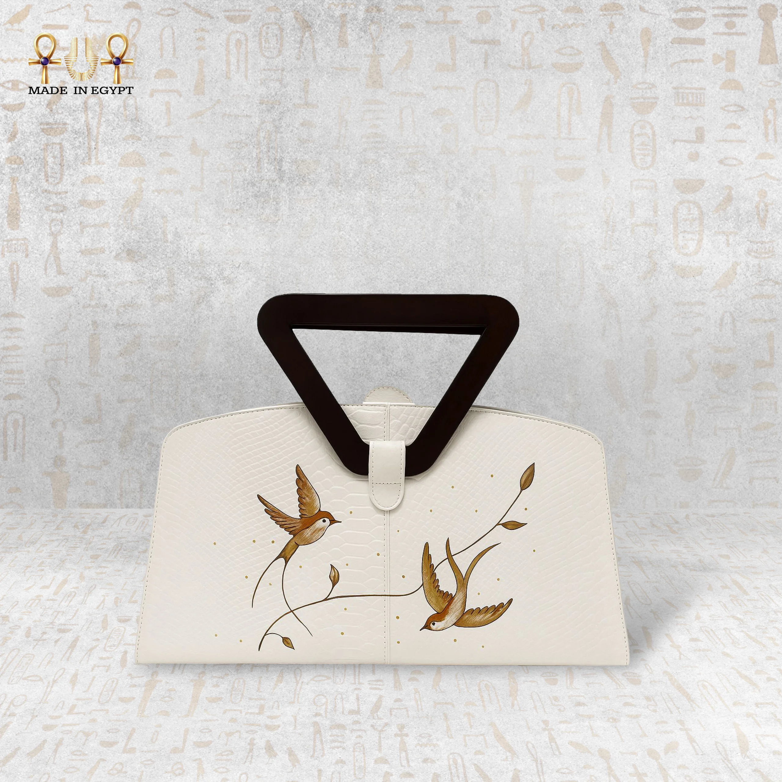 @5ABirds of Freedom Handbag – Hand-Painted Genuine Leather Birds of Freedom Handbag – Hand-Painted Genuine Leather - Image 1