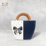 Royal Bow Handbag – Hand-Painted Genuine Leather
