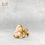 Yellow Brass Wire Free Size Ring with 7 Natural Cultured Pearls