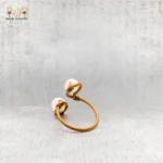 Yellow Brass Wire Free Size Ring with Natural Cultured Pearl - Image 3