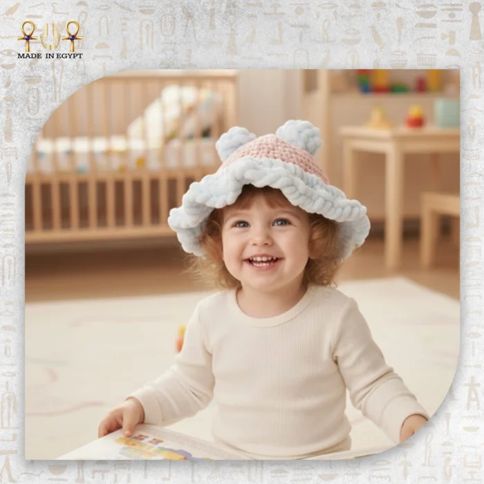 Cotton Puffy Teddy Bear Hat - Image 1