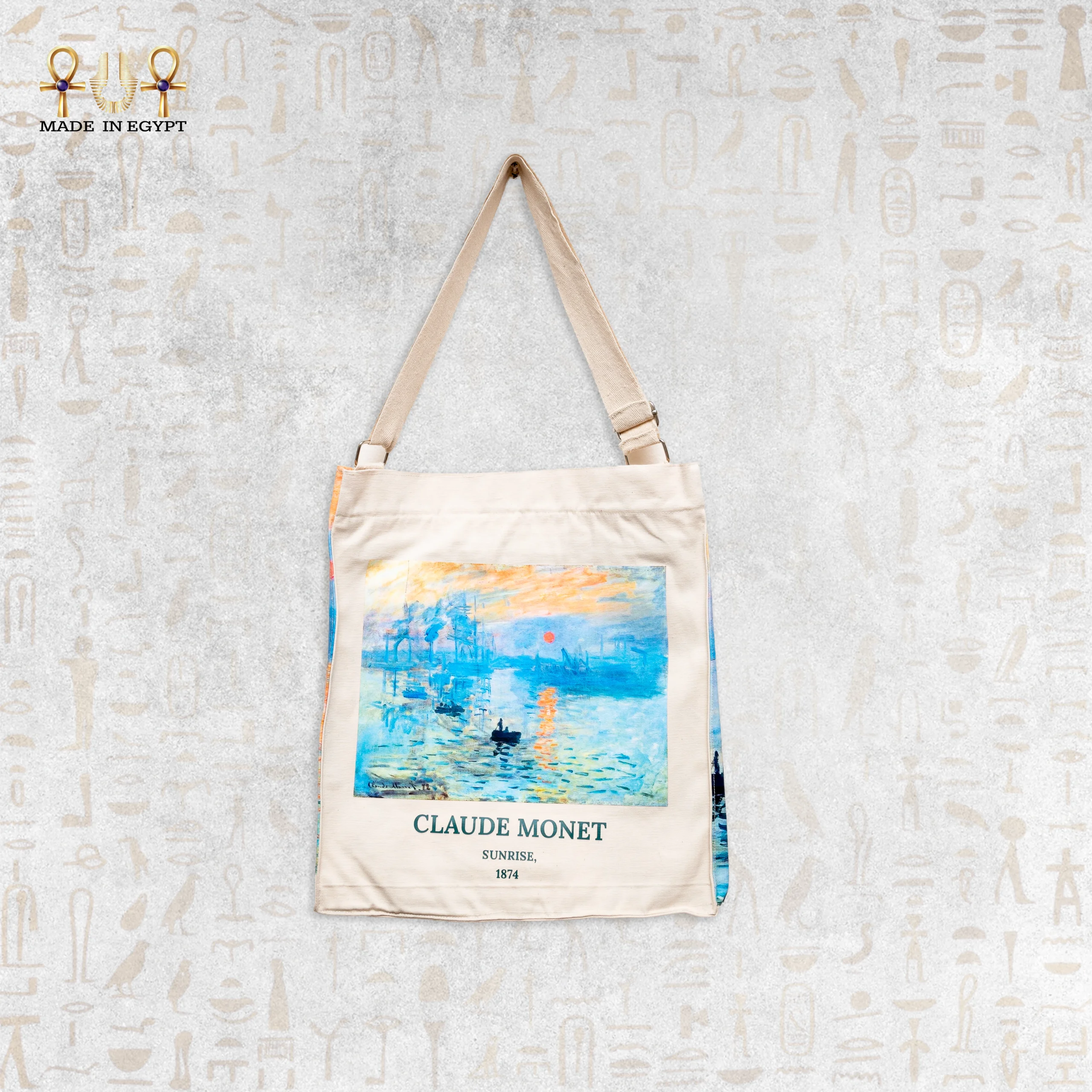 @8AClaude Monet Sunrise Canvas Tote Claude Monet Sunrise Canvas Tote - Image 1