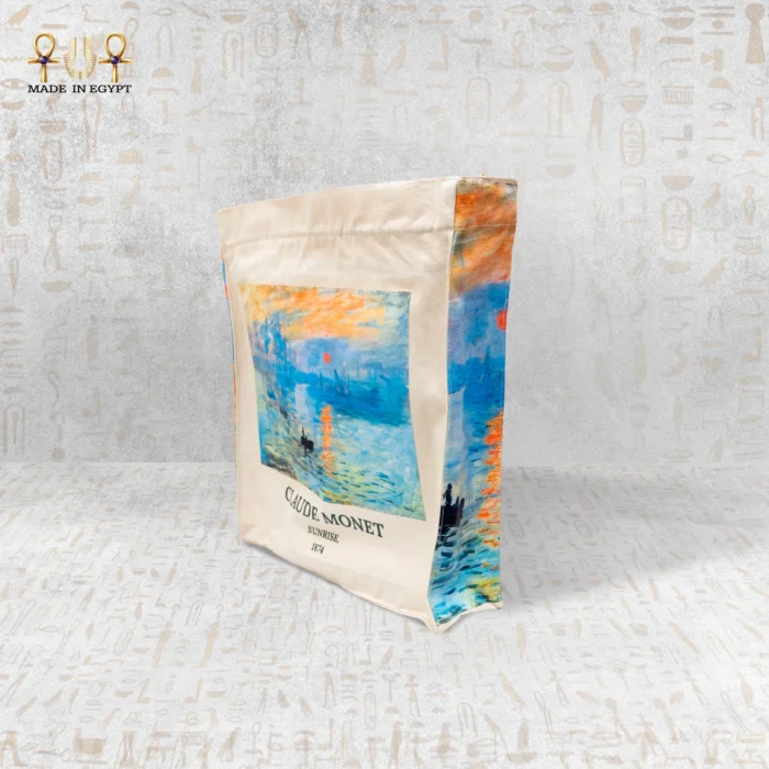 Claude Monet Sunrise Canvas Tote - Image 4