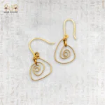 Yellow Brass Wire Spiral Earrings