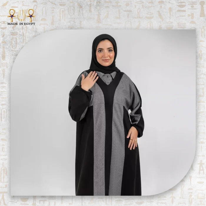 Elegant Formal Abaya with Attached Scarf - Image 2