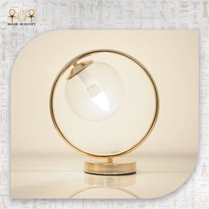 ⁦Modern Golden Ring Table Lamp⁩ - الصورة ⁦2⁩